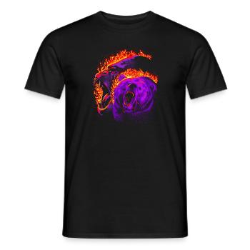 Gorilla und Grizzlybär brennen - Männer T-Shirt - Schwarz - Vorne - AI Model Male 178 light (178cm)