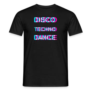 Dance disco techno - Men's T-Shirt - black - Front - AI Model Male 178 light (178cm)