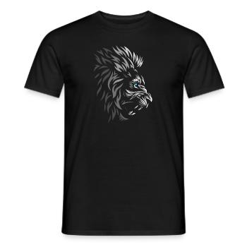 Löwe im Profil - Männer T-Shirt - Schwarz - Vorne - AI Model Male 178 light (178cm)