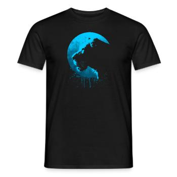 Lionne bleue sous la lune - T-shirt homme - noir - Devant - AI Model Male 178 light (178cm)