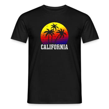 Kalifornische Sommersonne Palmen Strand Wasser - Männer T-Shirt - Schwarz - Vorne - AI Model Male 178 light (178cm)
