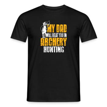 My Dad Will Beat You In Archery Hunting Retro - Men's T-Shirt - black - Front - AI Model Male 178 light (178cm)