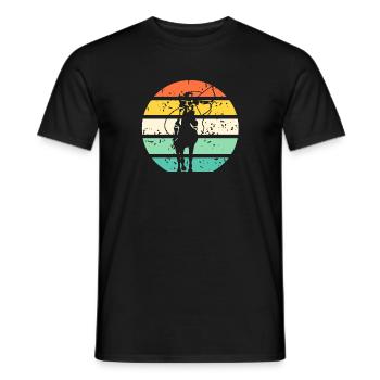 Retro Vintage Game Archery Hunting Designs - Men's T-Shirt - black - Front - AI Model Male 178 light (178cm)