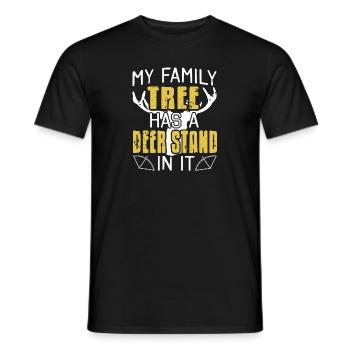 Mon arbre généalogique a un stand de cerf dedans drôle de chasseur - T-shirt homme - noir - Devant - AI Model Male 178 light (178cm)