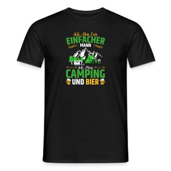 Einfacher Mann Ich Mag Camping Und Bier - Männer T-Shirt - Schwarz - Vorne - AI Model Male 178 light (178cm)