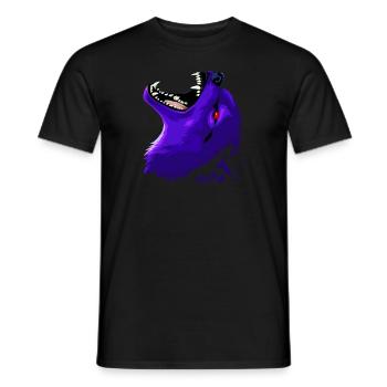 Loup lilas - T-shirt homme - noir - Devant - AI Model Male 178 light (178cm)