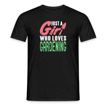Jut A Girl Who Loves Gardening Gardener Retro - Männer T-Shirt - Schwarz - Vorne - AI Model Male 178 light (178cm)