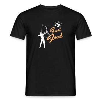 Fast Food Retro Funny Archery Hunting Designs - Men's T-Shirt - black - Front - AI Model Male 178 light (178cm)