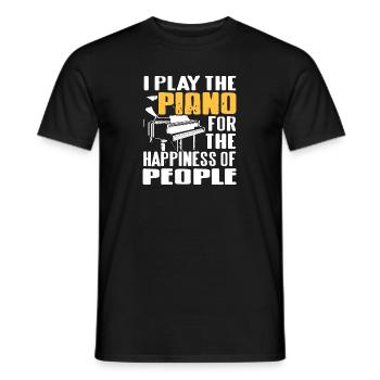 I Play The PIANO For The Happiness Of People Retro - Men's T-Shirt - black - Front - AI Model Male 178 light (178cm)