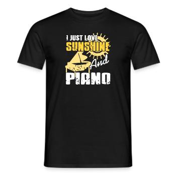 J’adore les designs de pianistes rétro Sunshine & Piano - T-shirt homme - noir - Devant - AI Model Male 178 light (178cm)