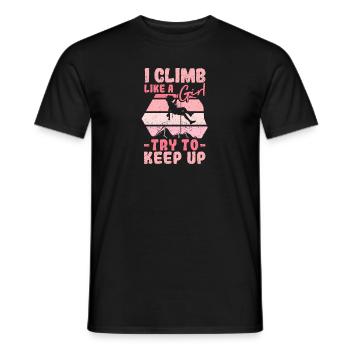 Klettern Ich klettere wie ein Mädchen Versuche - Männer T-Shirt - Schwarz - Vorne - AI Model Male 178 light (178cm)
