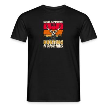 Die Schule ist wichtig, aber die Jagd ist wichtige - Männer T-Shirt - Schwarz - Vorne - AI Model Male 178 light (178cm)