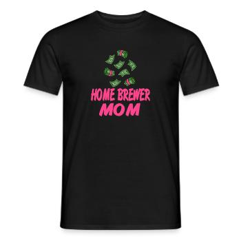 Home Brewer MOM Retro Funny Working At Home MOM - Men's T-Shirt - black - Front - AI Model Male 178 light (178cm)