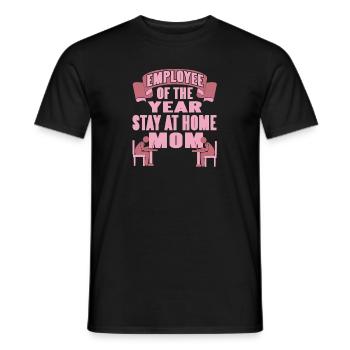 Employee Of The Year Stay At Home MOM Retro Funny - Men's T-Shirt - black - Front - AI Model Male 178 light (178cm)