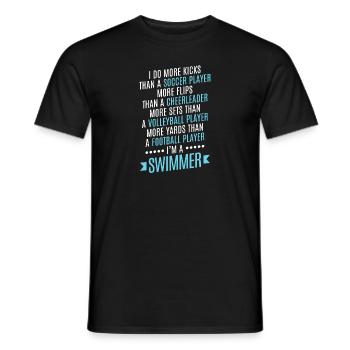 Lustiges Schwimmen Schwimmer - Männer T-Shirt - Schwarz - Vorne - AI Model Male 178 light (178cm)