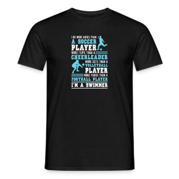 Lustiges Schwimmen Schwimmer - Männer T-Shirt - Schwarz - Vorne - AI Model Male 178 light (178cm)