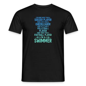 Lustiges Schwimmen Schwimmer - Männer T-Shirt - Schwarz - Vorne - AI Model Male 178 light (178cm)