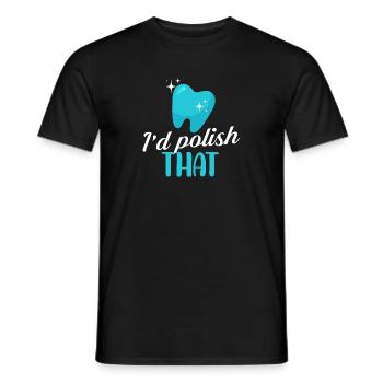 Id polish that Design for a dental lab worker - Men's T-Shirt - black - Front - AI Model Male 178 light (178cm)