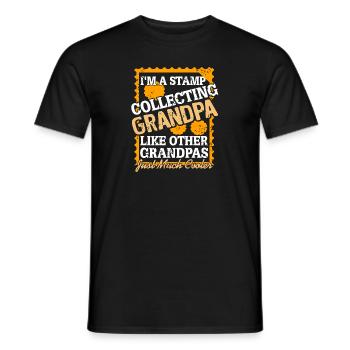 Je suis un collectionneur de timbres GRANDPA Collectionneur rétro - T-shirt homme - noir - Devant - AI Model Male 178 light (178cm)
