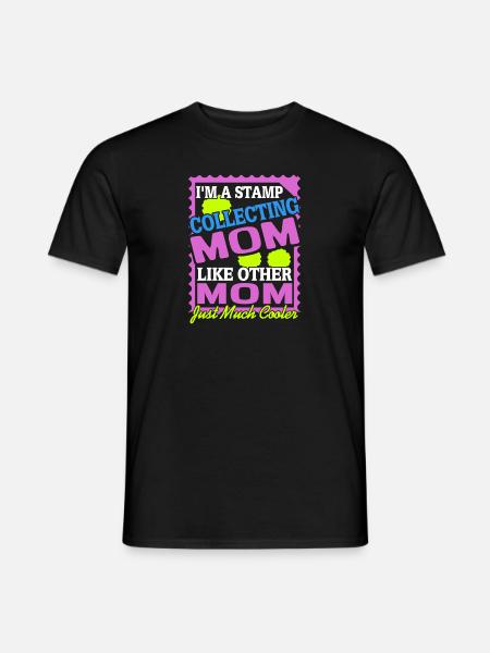 Olen postimerkkien kerääjä MOM Retro Funny Collector - Miesten T-paita - musta