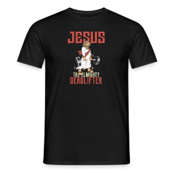 Jesus Deadlift Workout - Männer T-Shirt - Schwarz - Vorne - AI Model Male 178 light (178cm)