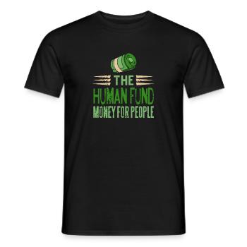 The Human Fund Money For People Vintage Charity - Men's T-Shirt - black - Front - AI Model Male 178 light (178cm)