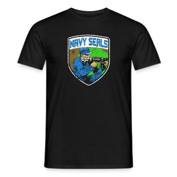 Cool Vintage NAVY Seals Navy Army Soldier Designs - T-shirt homme - noir - Devant - AI Model Male 178 light (178cm)