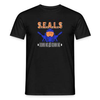 S.E.A.L.S Running & Gunning Retro NAVY Designs - T-shirt homme - noir - Devant - AI Model Male 178 light (178cm)