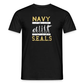 NAVY Seals Vintage Evolution D’un soldat de la Marine - T-shirt homme - noir - Devant - AI Model Male 178 light (178cm)
