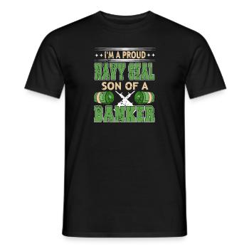 Je suis un fier NAVY SEAL Fils d’un banquier Cool Retro - T-shirt homme - noir - Devant - AI Model Male 178 light (178cm)