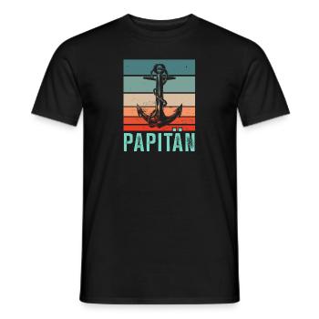 Kapitän Papa - Papitän Vater - Männer T-Shirt - Schwarz - Vorne - AI Model Male 178 light (178cm)