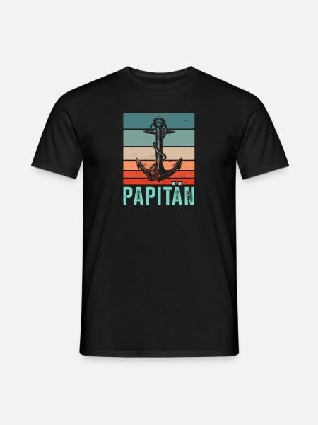 Kapitän Papa - Papitän Vater - Männer T-Shirt - Schwarz