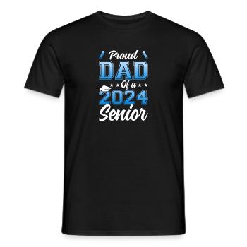 Funny proud father of a graduation gift - Men's T-Shirt - black - Front - AI Model Male 178 light (178cm)