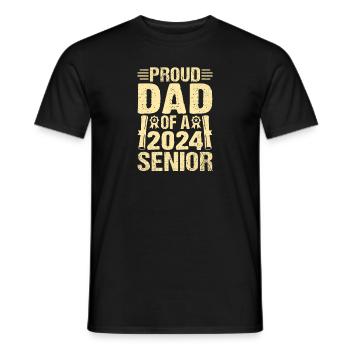 Funny proud father of a graduation gift - Men's T-Shirt - black - Front - AI Model Male 178 light (178cm)