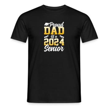 Funny proud father of a graduation gift - Men's T-Shirt - black - Front - AI Model Male 178 light (178cm)