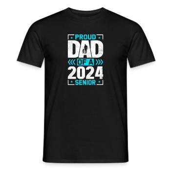 Funny proud father of a graduation gift - Men's T-Shirt - black - Front - AI Model Male 178 light (178cm)