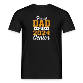 Funny proud father of a graduation gift - Men's T-Shirt - black - Front - AI Model Male 178 light (178cm)