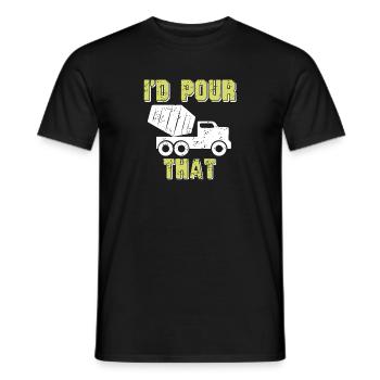 Je verrais ce camion de ciment rétro drôle de Mason - T-shirt homme - noir - Devant - AI Model Male 178 light (178cm)