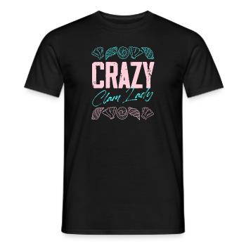 crazy clam lady Design for a clam woman collector - Men's T-Shirt - black - Front - AI Model Male 178 light (178cm)
