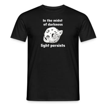 In The Midst Of Darkness Light Persists Space - Men's T-Shirt - black - Front - AI Model Male 178 light (178cm)