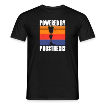 Powered By Prosthesis Retro Prosthetic Leg Designs - Men's T-Shirt - black - Front - AI Model Male 178 light (178cm)
