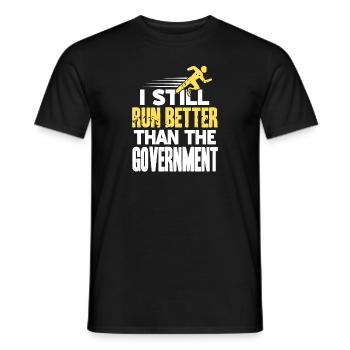 I Run Better Than The Government Funny Prosthesis - Men's T-Shirt - black - Front - AI Model Male 178 light (178cm)