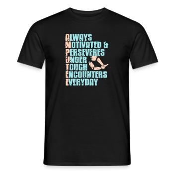 Awesome Meaning Of An AMPUTEE Prosthesis T-Shirt - Männer T-Shirt - Schwarz - Vorne - AI Model Male 178 light (178cm)