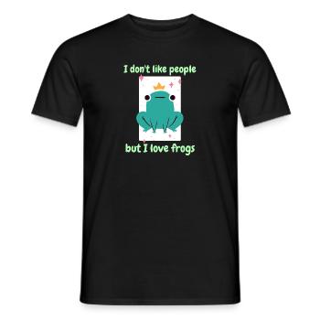 Je n’aime pas les gens mais j’aime les grenouilles mignonnes grenouille - T-shirt homme - noir - Devant - AI Model Male 178 light (178cm)
