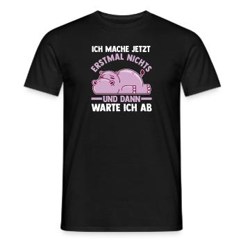 Ich Mach Jetzt Erstmal Nichts Nilpferd - Männer T-Shirt - Schwarz - Vorne - AI Model Male 178 light (178cm)