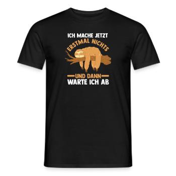 Ich Mach Jetzt Erstmal Nichts Faultier - Männer T-Shirt - Schwarz - Vorne - AI Model Male 178 light (178cm)