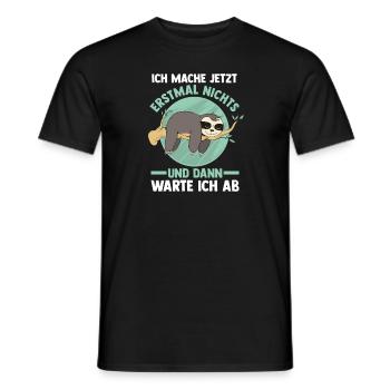 Ich Mach Jetzt Erstmal Nichts Faultier - Männer T-Shirt - Schwarz - Vorne - AI Model Male 178 light (178cm)