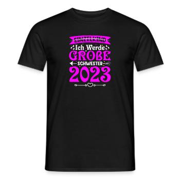 Ich Werde Große Schwester 2023 Schwangerschaft - Männer T-Shirt - Schwarz - Vorne - AI Model Male 178 light (178cm)