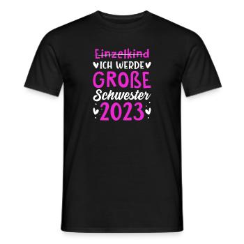 Ich Werde Große Schwester 2023 Schwangerschaft - Männer T-Shirt - Schwarz - Vorne - AI Model Male 178 light (178cm)