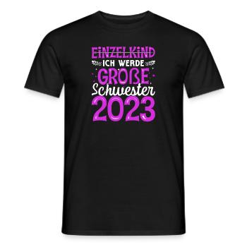 Ich Werde Große Schwester 2023 Schwangerschaft - Männer T-Shirt - Schwarz - Vorne - AI Model Male 178 light (178cm)
